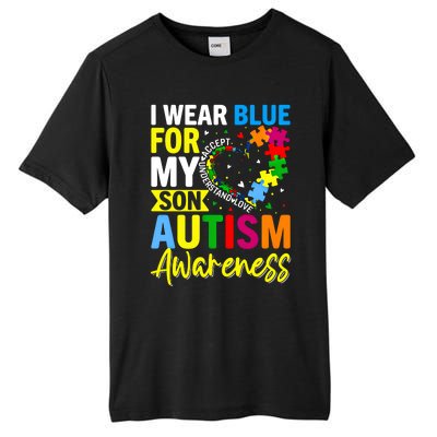 I Wear Blue For My Son Autism Awareness Graphic Gift Tall Fusion ChromaSoft Performance T-Shirt