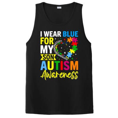 I Wear Blue For My Son Autism Awareness Graphic Gift PosiCharge Competitor Tank