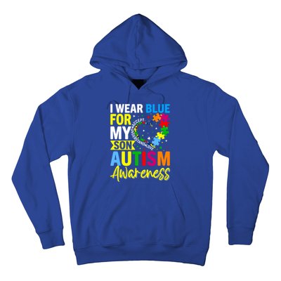 I Wear Blue For My Son Autism Awareness Graphic Gift Hoodie