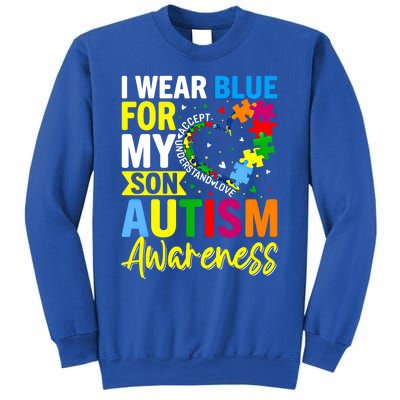 I Wear Blue For My Son Autism Awareness Graphic Gift Sweatshirt