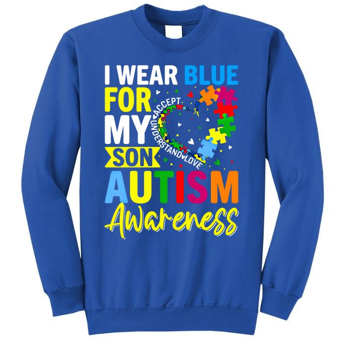 I Wear Blue For My Son Autism Awareness Graphic Gift Sweatshirt