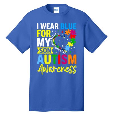 I Wear Blue For My Son Autism Awareness Graphic Gift Tall T-Shirt