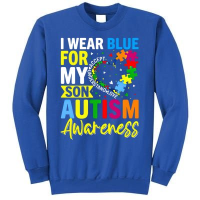 I Wear Blue For My Son Autism Awareness Graphic Gift Tall Sweatshirt