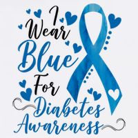 I Wear Blue For Diabetes Ribbon Awareness Cooling Performance Crew T-Shirt