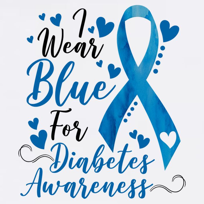 I Wear Blue For Diabetes Ribbon Awareness Cooling Performance Crew T-Shirt