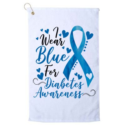 I Wear Blue For Diabetes Ribbon Awareness Golf Towel