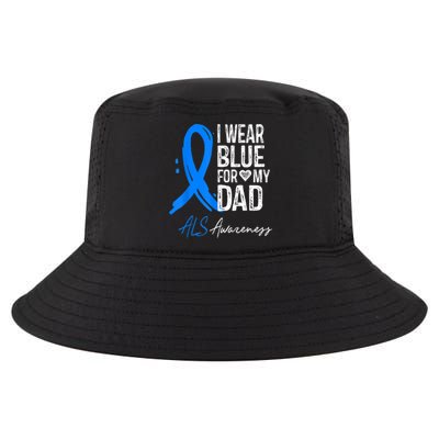 I Wear Blue For My Dad Shirt ALS Awareness Gift Tshirt Cool Comfort Performance Bucket Hat