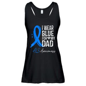 I Wear Blue For My Dad Shirt ALS Awareness Gift Tshirt Ladies Essential Flowy Tank