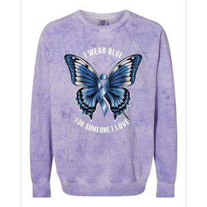 I Wear Blue For Juvenile Arthritis Awareness Butterfly Ribbo Gift Colorblast Crewneck Sweatshirt