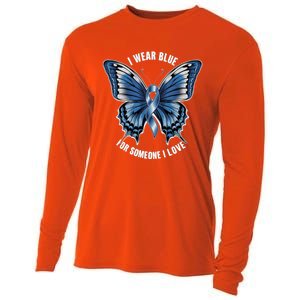 I Wear Blue For Juvenile Arthritis Awareness Butterfly Ribbo Gift Cooling Performance Long Sleeve Crew