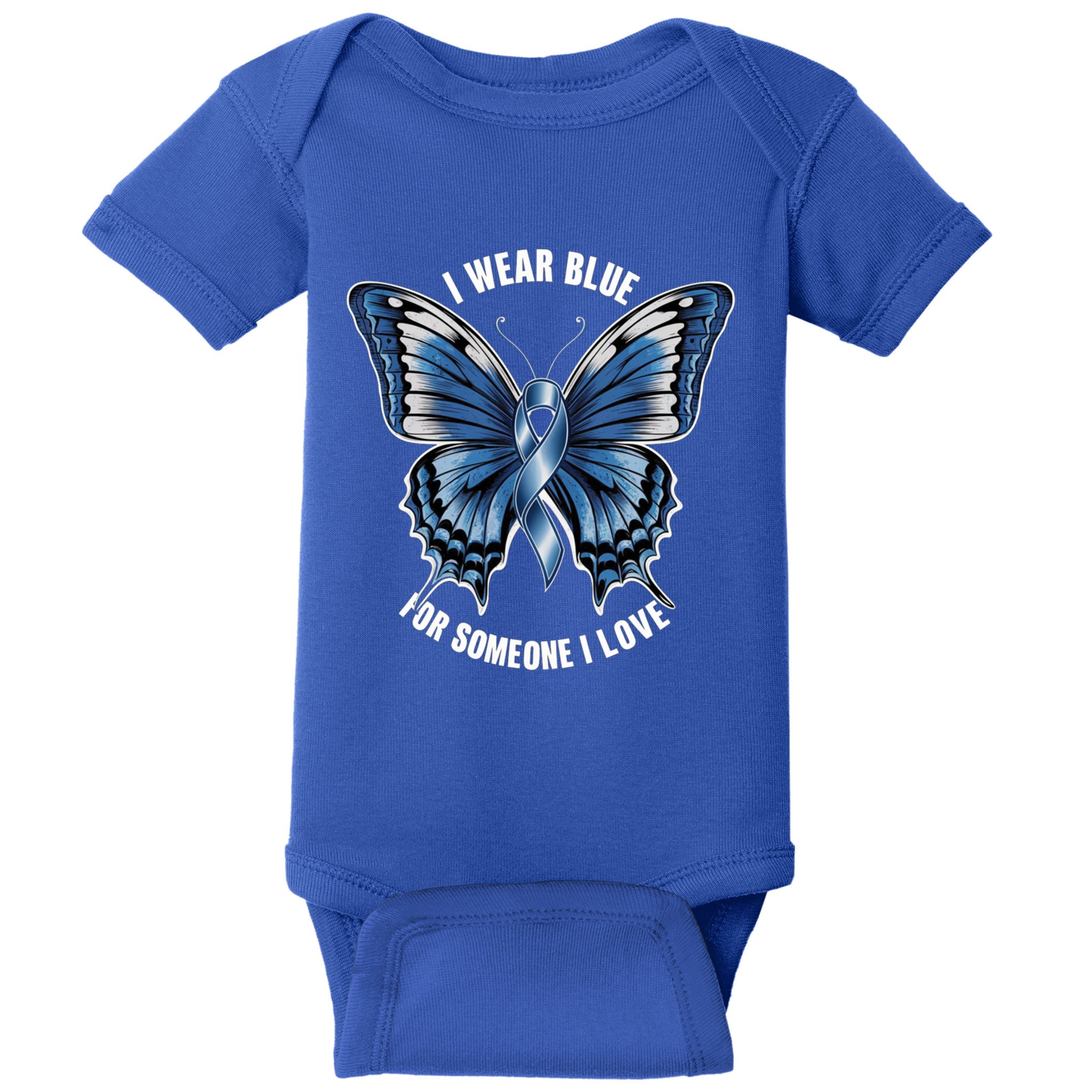 I Wear Blue For Juvenile Arthritis Awareness Butterfly Ribbo Gift Baby Bodysuit