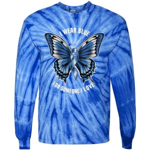 I Wear Blue For Juvenile Arthritis Awareness Butterfly Ribbo Gift Tie-Dye Long Sleeve Shirt