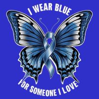 I Wear Blue For Juvenile Arthritis Awareness Butterfly Ribbo Gift Womens T-Shirt