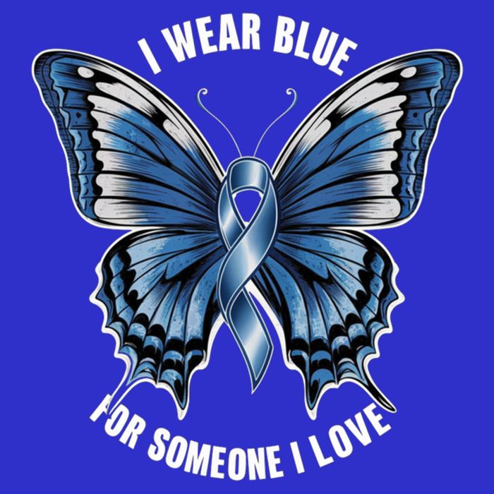 I Wear Blue For Juvenile Arthritis Awareness Butterfly Ribbo Gift Womens T-Shirt