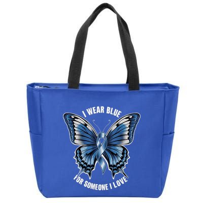 I Wear Blue For Juvenile Arthritis Awareness Butterfly Ribbo Gift Zip Tote Bag