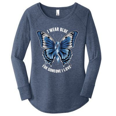 I Wear Blue For Juvenile Arthritis Awareness Butterfly Ribbo Gift Women's Perfect Tri Tunic Long Sleeve Shirt