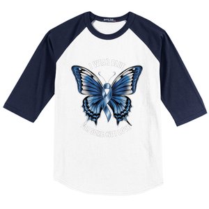 I Wear Blue For Juvenile Arthritis Awareness Butterfly Ribbo Gift Baseball Sleeve Shirt