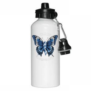 I Wear Blue For Juvenile Arthritis Awareness Butterfly Ribbo Gift Aluminum Water Bottle