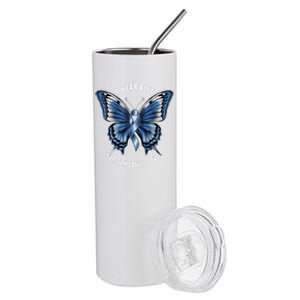 I Wear Blue For Juvenile Arthritis Awareness Butterfly Ribbo Gift Stainless Steel Tumbler