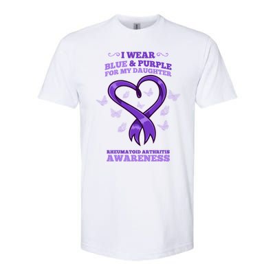 I Wear Blue Purple Daughter Rheumatoid Arthritis Awareness Gift Softstyle® CVC T-Shirt