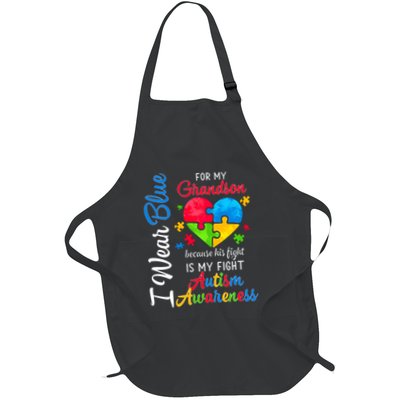 I Wear Blue For My Grandson Autism Awareness Apron