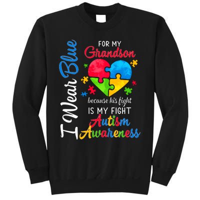 I Wear Blue For My Grandson Autism Awareness Sweatshirt