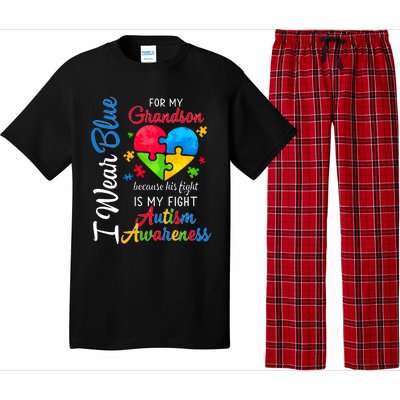 I Wear Blue For My Grandson Autism Awareness Pajama Set