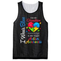 I Wear Blue For My Grandson Autism Awareness Mesh Reversible Basketball Jersey Tank