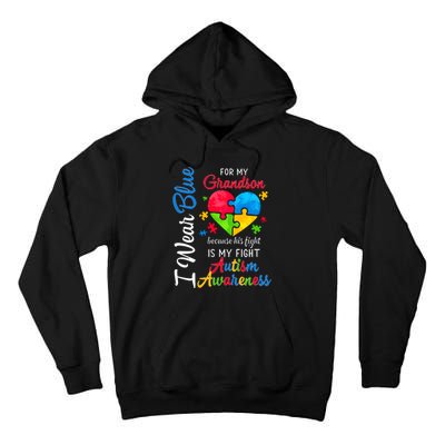 I Wear Blue For My Grandson Autism Awareness Tall Hoodie