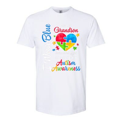 I Wear Blue For My Grandson Autism Awareness Softstyle CVC T-Shirt