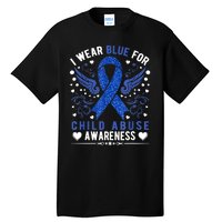 I Wear Blue For Child Abuse Awareness Month Blue Ribbon Tall T-Shirt