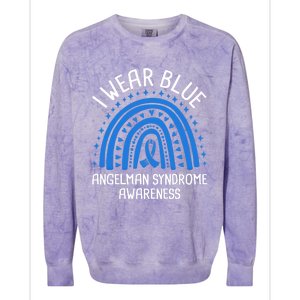 I Wear Blue Angel Syndrome Awareness Great Gift Colorblast Crewneck Sweatshirt