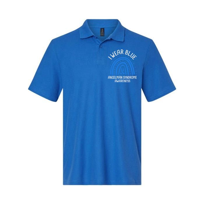 I Wear Blue Angel Syndrome Awareness Great Gift Softstyle Adult Sport Polo