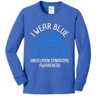 I Wear Blue Angel Syndrome Awareness Great Gift Kids Long Sleeve Shirt