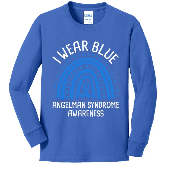 I Wear Blue Angel Syndrome Awareness Great Gift Kids Long Sleeve Shirt