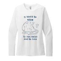 It Would Be Nice To Just Relax And Be Cute Funny Opossum Womens CVC Long Sleeve Shirt