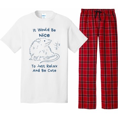 It Would Be Nice To Just Relax And Be Cute Funny Opossum Pajama Set