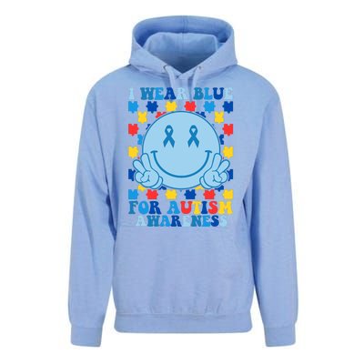 I Wear Blue For Autism Awareness Month Smile Peace Unisex Surf Hoodie