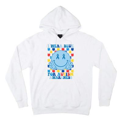 I Wear Blue For Autism Awareness Month Smile Peace Hoodie