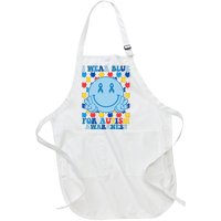 I Wear Blue For Autism Awareness Month Smile Peace Full-Length Apron With Pockets