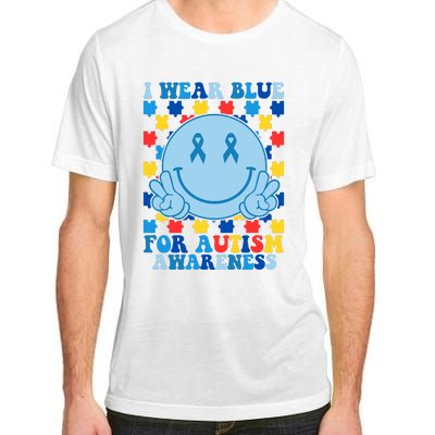 I Wear Blue For Autism Awareness Month Smile Peace Adult ChromaSoft Performance T-Shirt