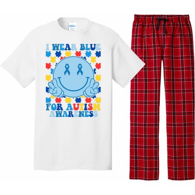 I Wear Blue For Autism Awareness Month Smile Peace Pajama Set