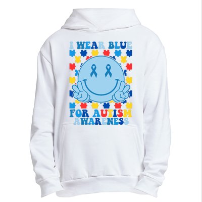 I Wear Blue For Autism Awareness Month Smile Peace Urban Pullover Hoodie