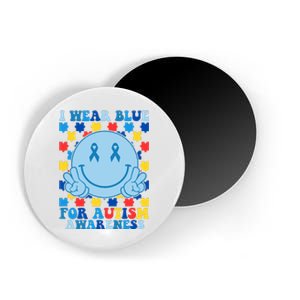 I Wear Blue For Autism Awareness Month Smile Peace Magnet