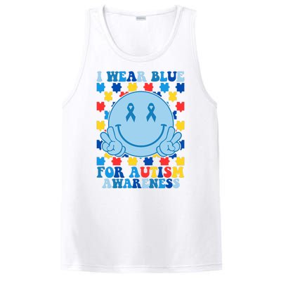 I Wear Blue For Autism Awareness Month Smile Peace PosiCharge Competitor Tank