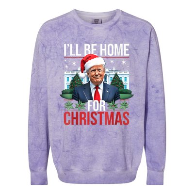 I Will Be Home For Christmas Funny Trump Colorblast Crewneck Sweatshirt