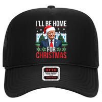 I Will Be Home For Christmas Funny Trump High Crown Mesh Back Trucker Hat