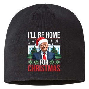 I Will Be Home For Christmas Funny Trump Sustainable Beanie