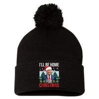 I Will Be Home For Christmas Funny Trump Pom Pom 12in Knit Beanie