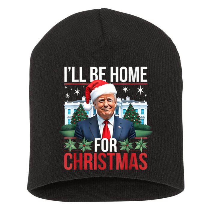 I Will Be Home For Christmas Funny Trump Short Acrylic Beanie